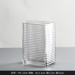 玻璃复古风格 饰家居ins 干花家用客厅法式 感大号风花瓶设计水培装