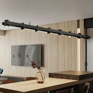 意式轻奢长条饭厅吊灯设计师工业风办公室展厅吧台岛台一字极简灯