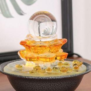 饰 新天泉聚宝盆流水生财摆件循环水招财办公室桌面摆件客厅家用装