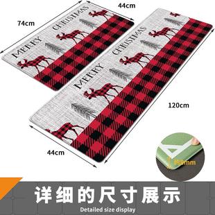饰地垫 PVC厨房地垫圣诞节麋鹿地毯家用防滑防水加厚脚垫圣诞节装
