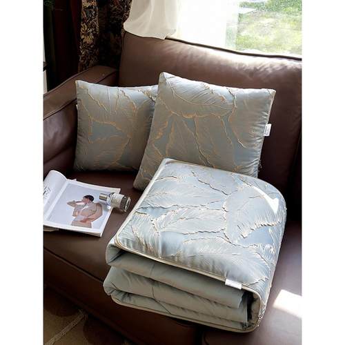 2025新款全棉浮雕提花抱枕被子二合一两用靠垫午睡毯子车载车用