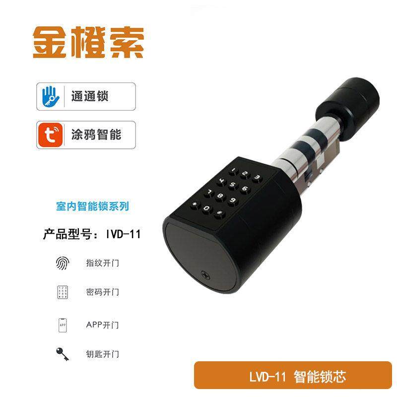 涂鸦智能智能锁芯防盗门指纹通用型密码锁室内木门锁【免改孔】
