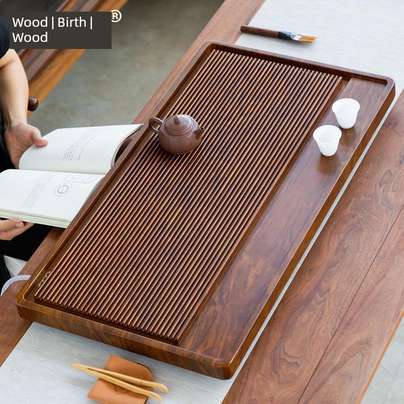 黑檀木整版茶盘新中式排水式电木茶台办公室家用茶具套装