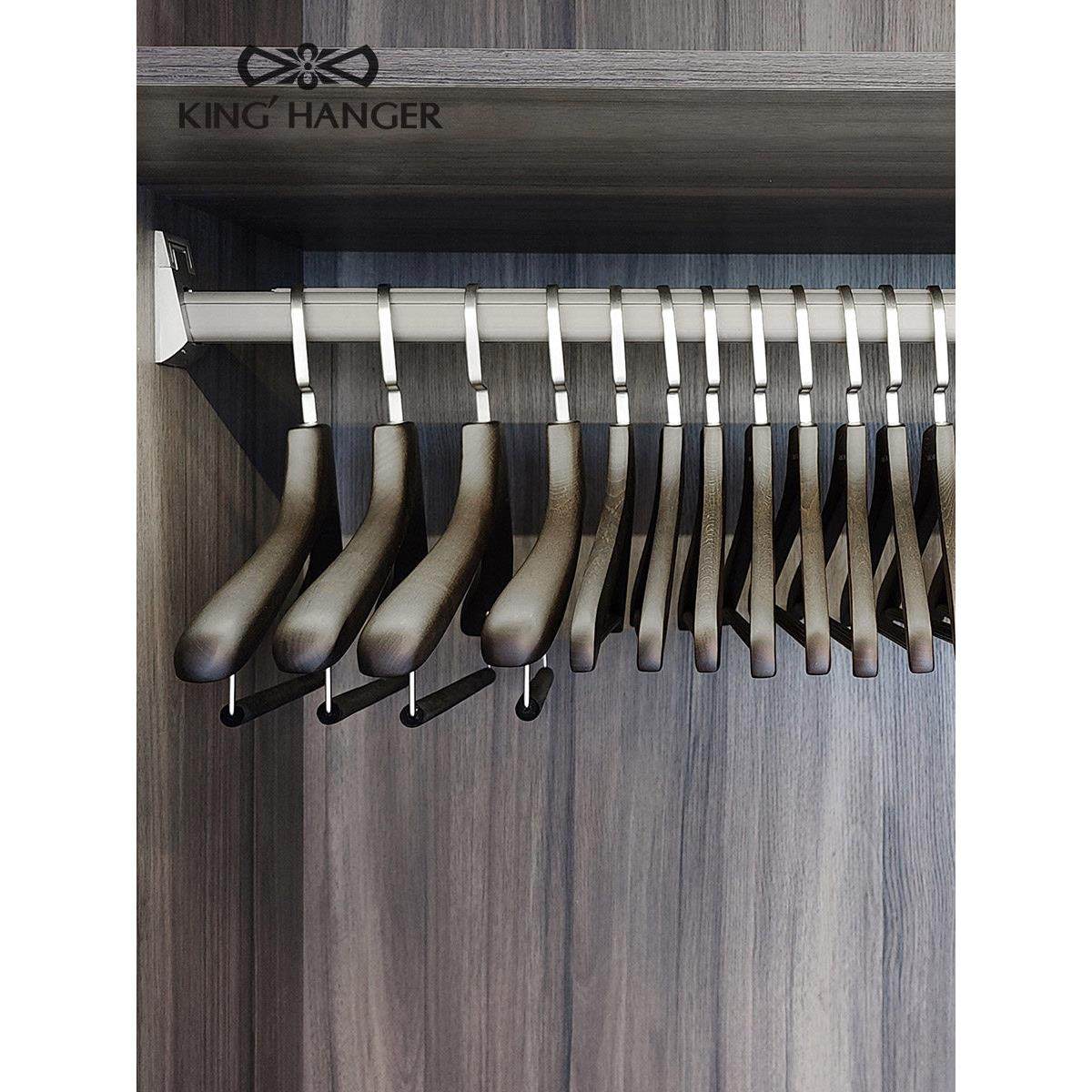 金领结黑色高端时尚实木衣架高档西服衣挂宽肩无痕衣柜木质衣撑,收纳整理,木质衣架,淘宝优惠券,粉丝福利购,淘宝优惠卷