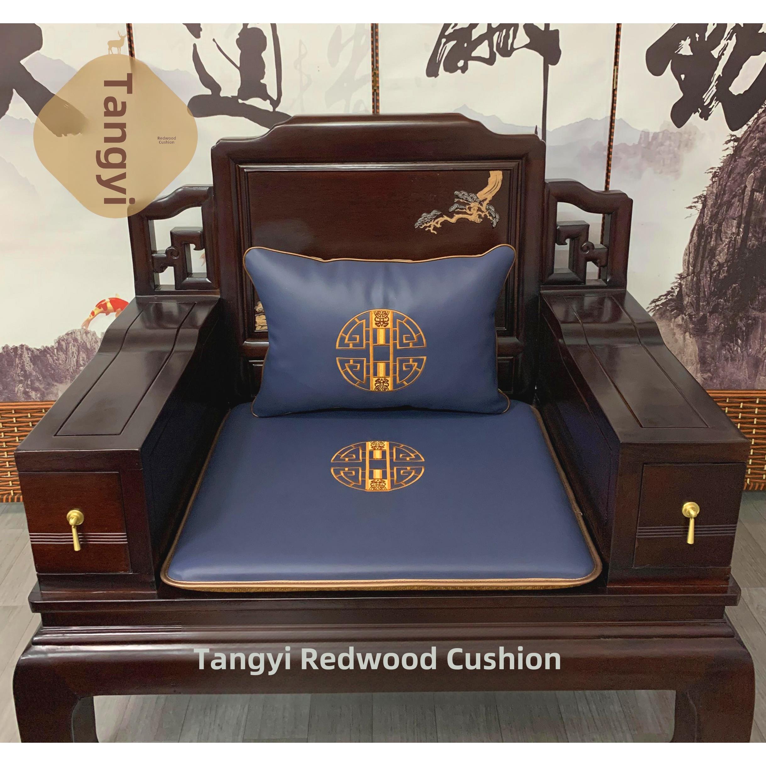 中式现代红木皮抱枕靠枕腰枕睡觉多功能客厅沙发椅子背枕腰垫定做