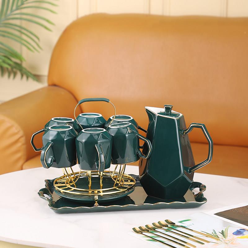 北欧轻奢水具套装 下午茶茶具 家用客厅杯子陶瓷杯具茶杯水杯水壶