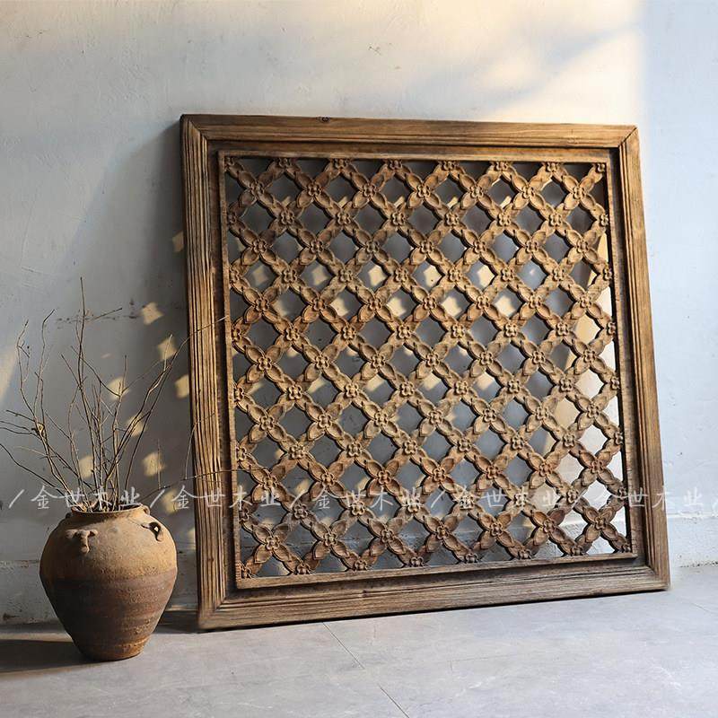 中式实木仿古老花窗 东阳木雕装饰挂件 复古怀旧雕花窗户,家居饰品,木雕,淘宝优惠券,粉丝福利购,淘宝优惠卷