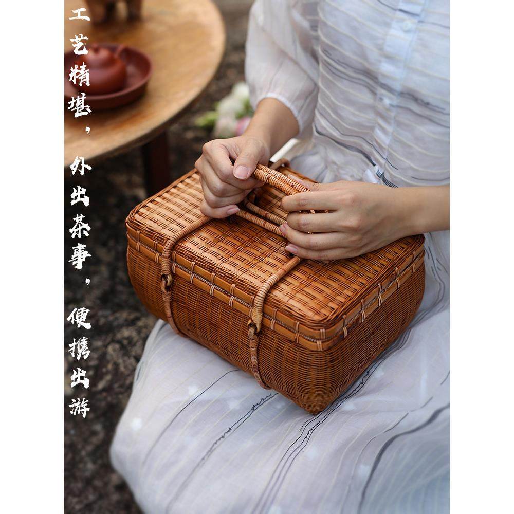 令竹夏梦茶箱便携出行茶具收纳箱手工精编茶人竹编包藤箱,餐饮具,茶道/零配,淘宝优惠券,粉丝福利购,淘宝优惠卷