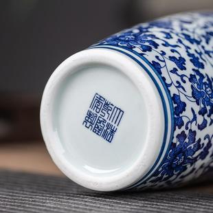 饰品博古架摆件 景德镇陶瓷器仿古青花瓷迷你小花插花瓶家居装