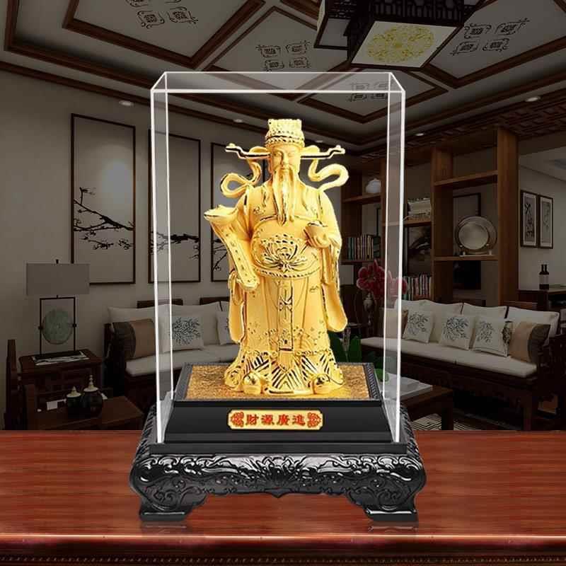 ↗绒沙金财神爷摆件办公室居家招财神像工艺品公司汽车开业礼品定