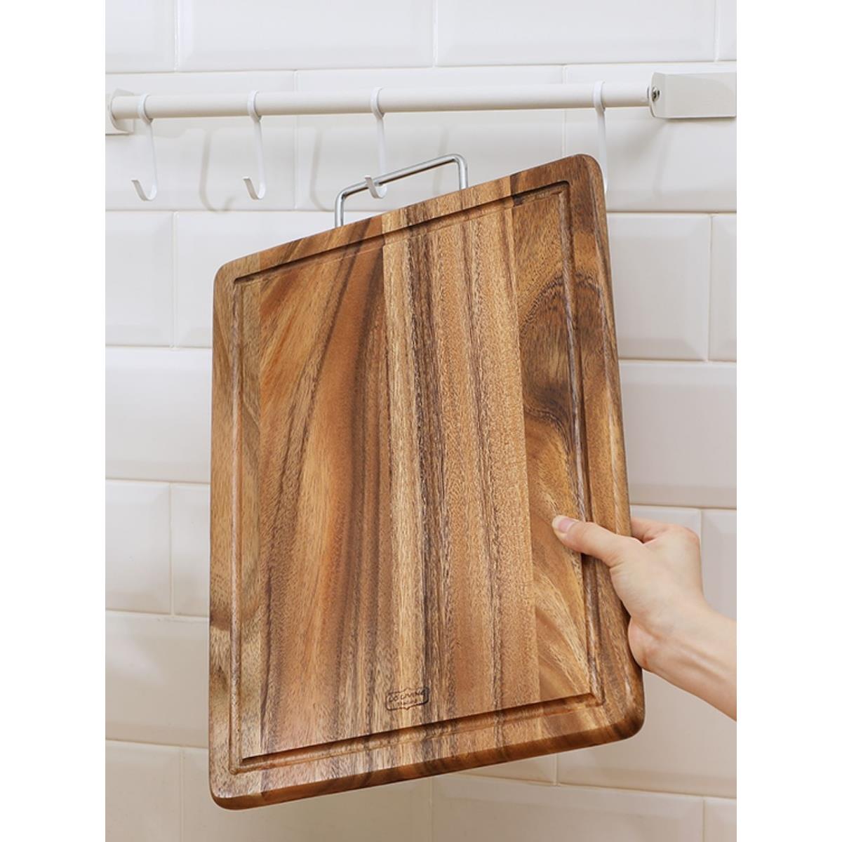 姜妍同款lcliving泰国进口相思木切菜板带提手无漆蜡菜板挂式砧板