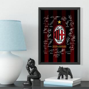 AC米兰2007年欧冠冠军全队签名实木装饰相框照片墙桌摆挂框因扎吉