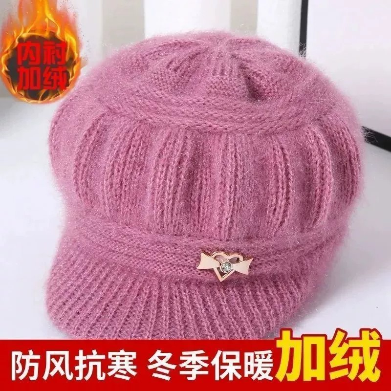 秋冬季新中老年帽子女针织毛线帽