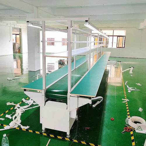 车间铝合金皮带工作台PVC流水线输送组装生产电铁烤漆皮带流水线