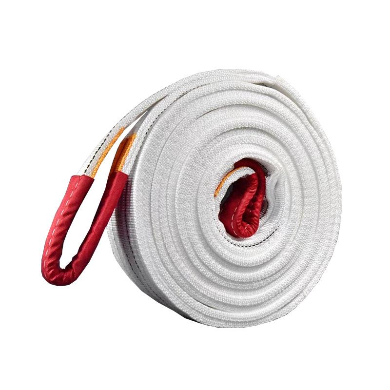白色扁平吊装带1t2tt双扣吊装绳大吨位吊车吊带拖车起重带