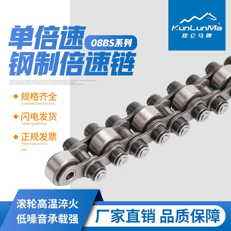 双侧滚轮倍速链08BS/12BS/16BS单倍速链条短节距尼龙/钢制厂家直