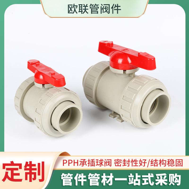 PPH承插球阀塑料阀门热熔承插化工管道阀门厂家现货