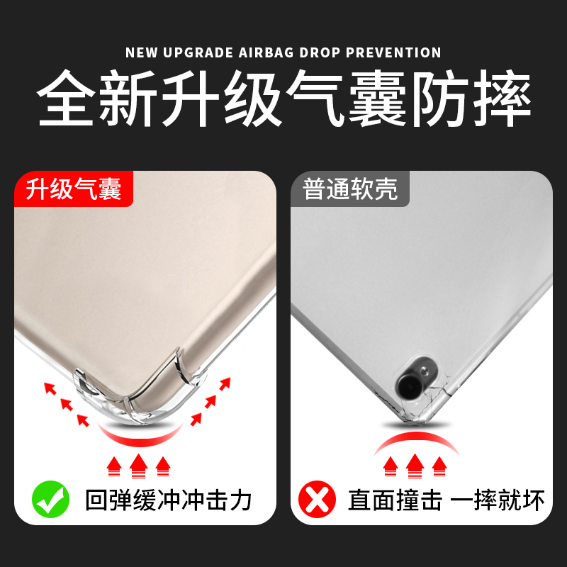 热销iPad 2019新款10.2保护套pro10.5透明7保护壳4气囊三折11寸ai