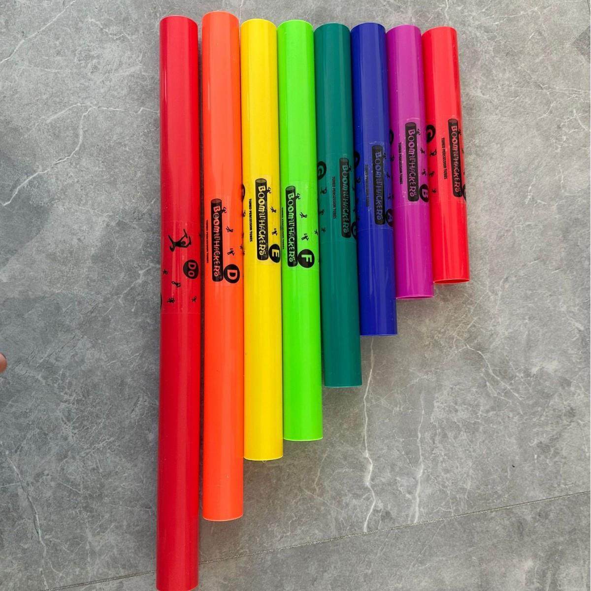 奥尔夫乐器塑料8音音筒 8音响筒 彩色八音响管儿童教具乐器