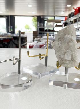 亚克力金属展示支架 水晶矿标透明底座展示架指南针底座首饰支架