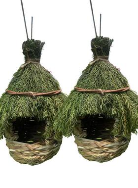 跨境tumu货源草编鸟窝手工编织鸟巢园艺装饰品现货