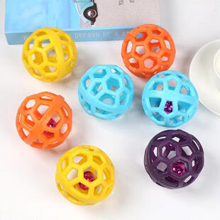 宠物玩具咬不坏镂空球TPR塑胶球玩具泰迪柴犬金毛铃铛球狗狗玩具