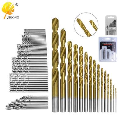 圆柄麻花钻多种类高速钢镀钛麻花钻头 直柄钻头50PCS1.0-3.0mm