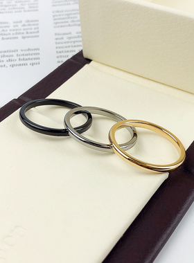 花京远男女款钨金素圈不掉色戒指