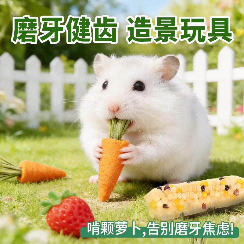 仓鼠零食磨牙棒营养磨牙小玉米胡萝卜金丝熊粮食磨牙饼干玩具造景