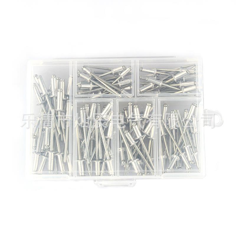 铝质拉钉120pcs盒装 抽芯铝铆钉抽芯钉 开口型抽芯钉 圆头铝拉钉