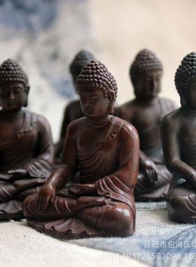 紫铜中号迷你释迦牟尼佛摆件 坐像 桌面玄关装饰创意中式（现货）