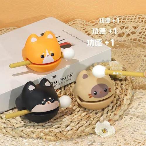 解压小木鱼敲打治愈可爱木鱼敲敲解压小玩具木质情绪稳定木魚