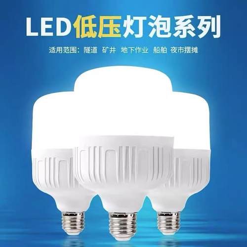 12v24v36v低压48伏led灯泡e27螺口节能交流直流地摊电瓶太阳能板