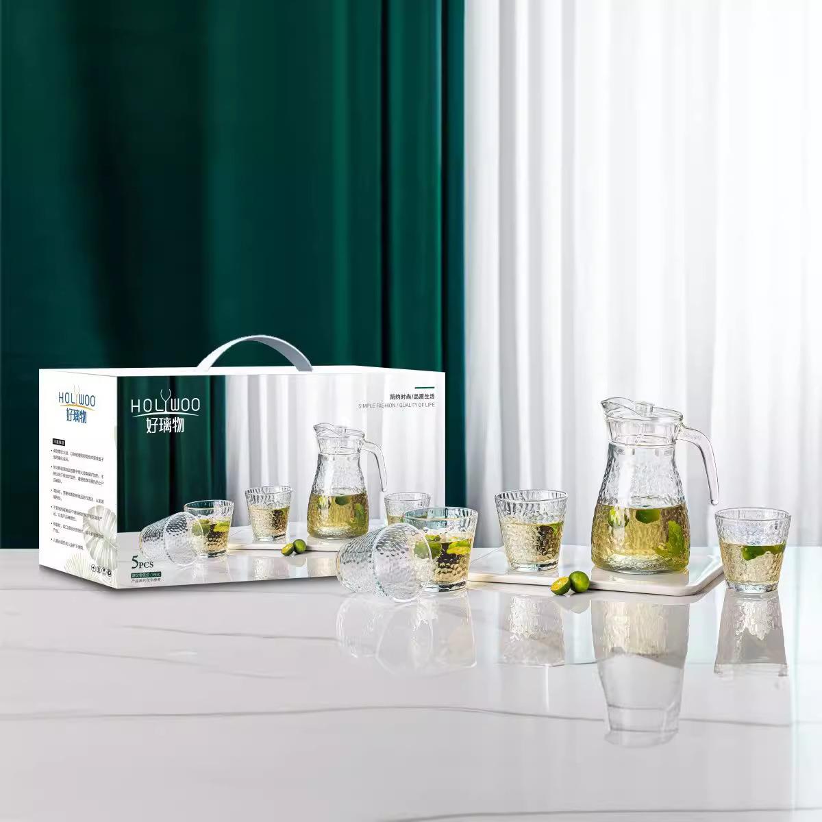 厂家夏季高颜值玻璃冷水壶套装家用1.2L大容量凉水壶活动礼品