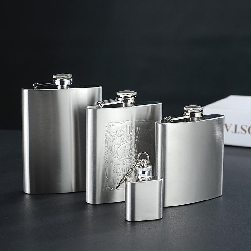 不锈钢小酒壶1到10盎司酒壶俄罗斯白酒瓶迷你户外小酒具印字