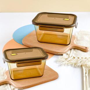 2L大保鲜盒 高硼硅琥珀色玻璃饭盒 腌菜盒猪油罐可微波炉使用