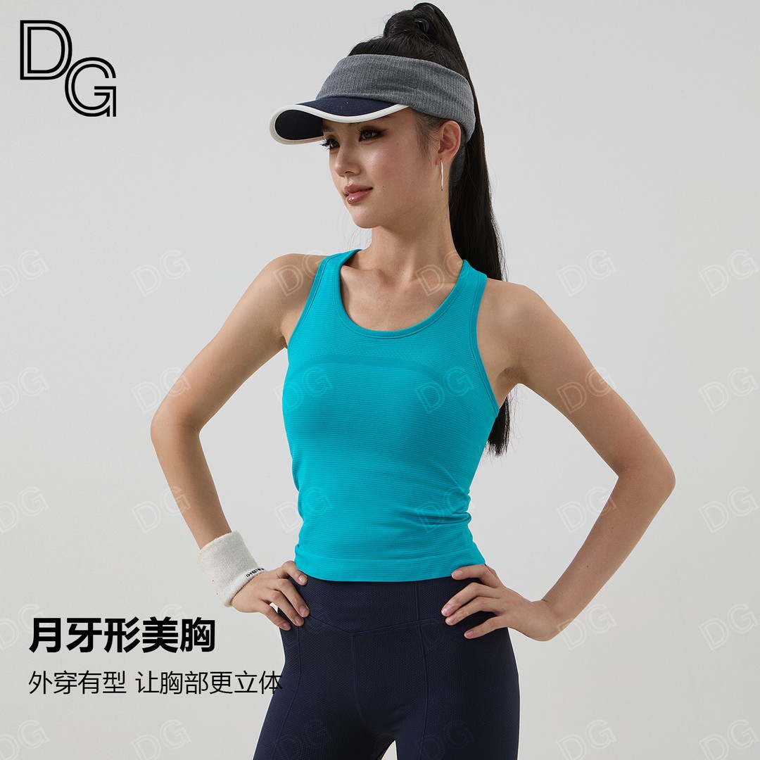 透气带胸垫工字美背瑜伽背心