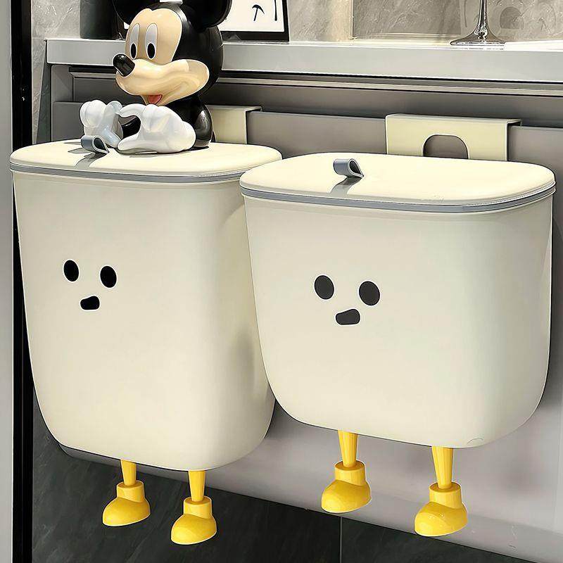 厨房垃圾桶家用弯腰专用壁挂式带盖客厅厨余卫生间厕所收纳纸篓