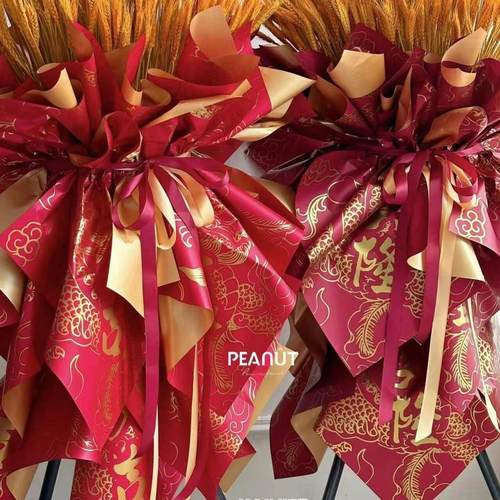 花纸匠 开业大吉纸鎏金留金纸 花篮包装材料创意新款国潮欧雅纸