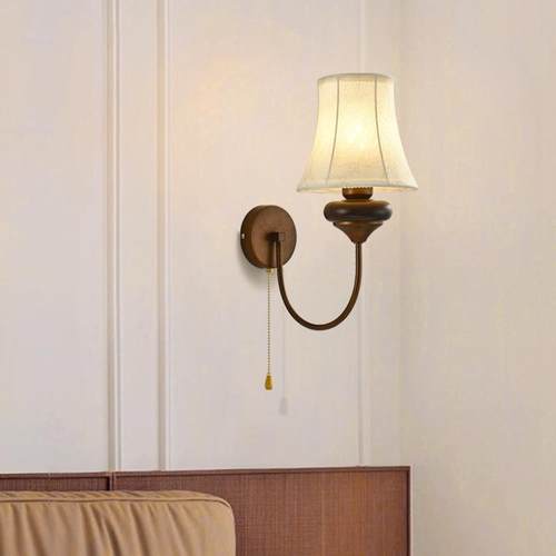 卧室床头壁灯中古风美式复古走廊客厅带开关背景墙灯氛围感灯