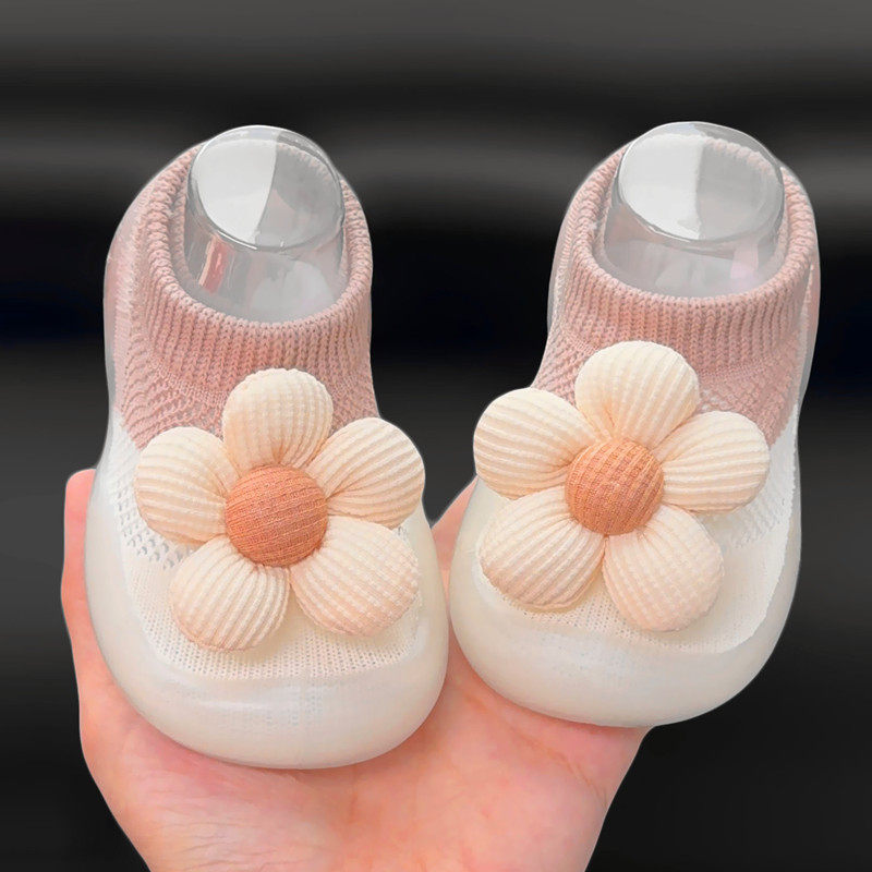 婴儿鞋子女宝宝透气网面凉鞋夏天防滑学步鞋可爱地板袜鞋网眼女童