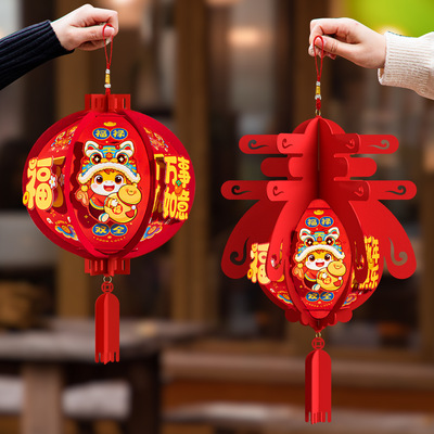 新年小灯笼挂饰马年新款2026儿童手工元旦装饰过年春节年货摆摊用