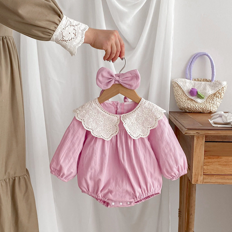 25秋季新款婴儿衣服女宝宝外穿包屁衣爬服女童长袖连衣裙子姐妹装