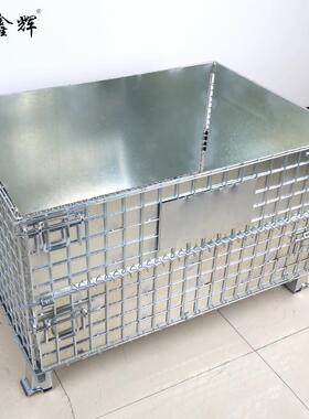 新款折叠式仓储笼可移动加强铁丝金属周转筐钢丝物流仓储笼