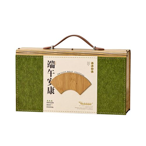 热销2024新款端午节粽子礼盒空礼盒仿竹制手提盒佳节送礼粽子包装