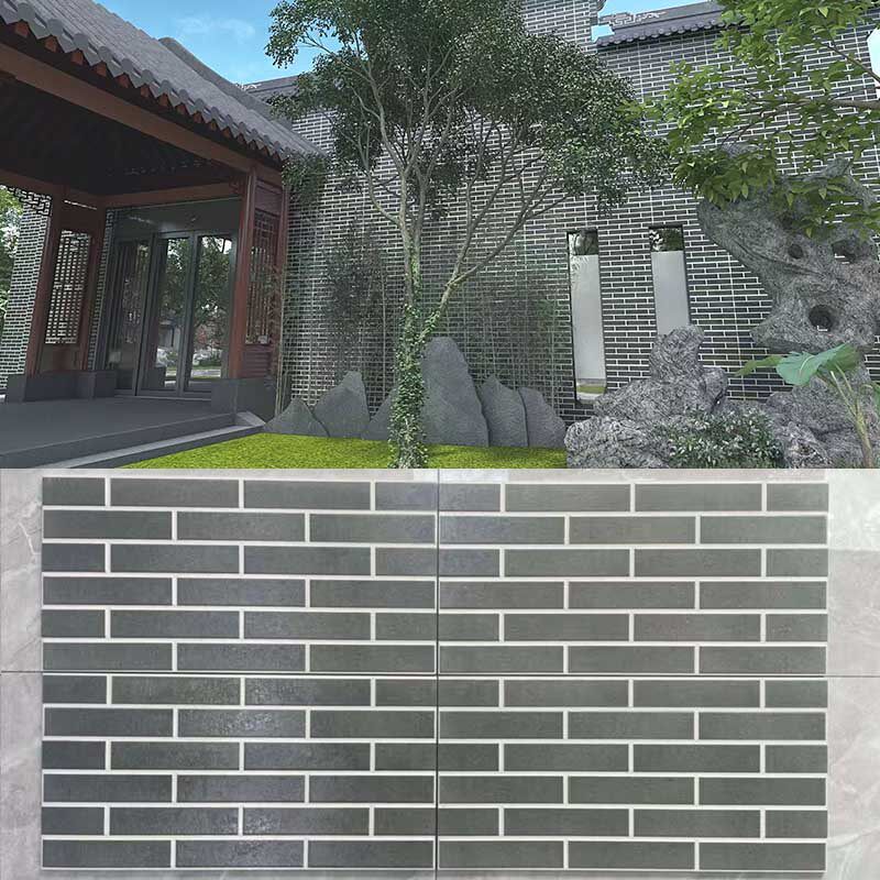 热销全瓷瓷砖青砖仿古砖墙砖灰色复古文化砖别墅外墙砖艺术砖外墙