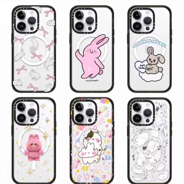 caseti联名可爱的丝带小兔子合集fy苹果手机壳iphone11 12 13 14 15 16promax磁吸新款2025网红爆款保护套
