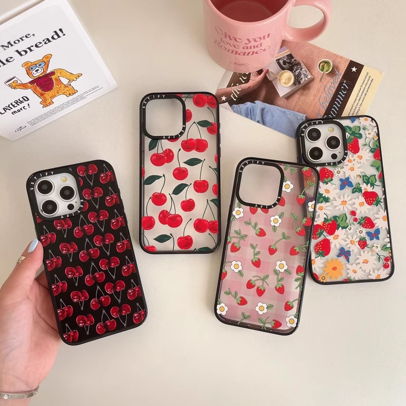 CASE崔智秀同款草莓樱桃苹果手机壳iphone11 12 13 14 15 16promax新款外壳高级感小众磁吸2025网红爆款