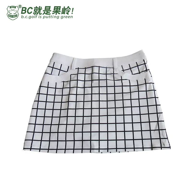 BCGOLF高尔夫黑白格子半身裙夏季防走光裤裙女款休闲短裤裙服装