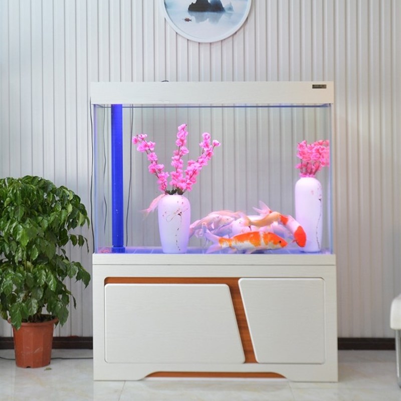 超白玻璃鱼缸下过滤屏风隔断落地式家居鱼缸生态中大型水族箱